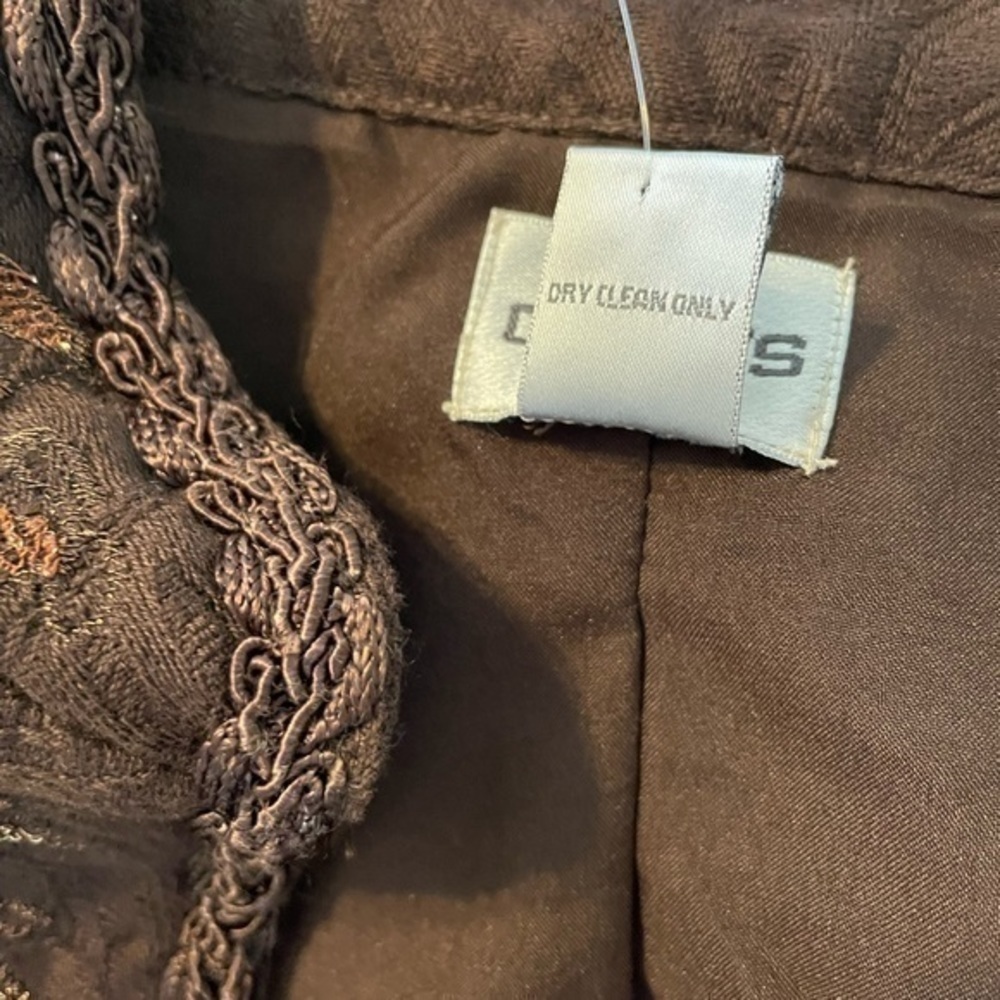 CHICO'S Size 2 Brown Gold Scroll Jupiter Jacket NWT MSRP $128 - Picture 9 of 9